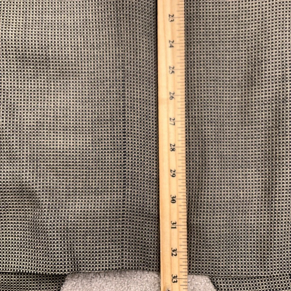 Canali Saks Fifth Avenue Blazer Mens 44L Black Beige Micro Square Silk Wool Coat